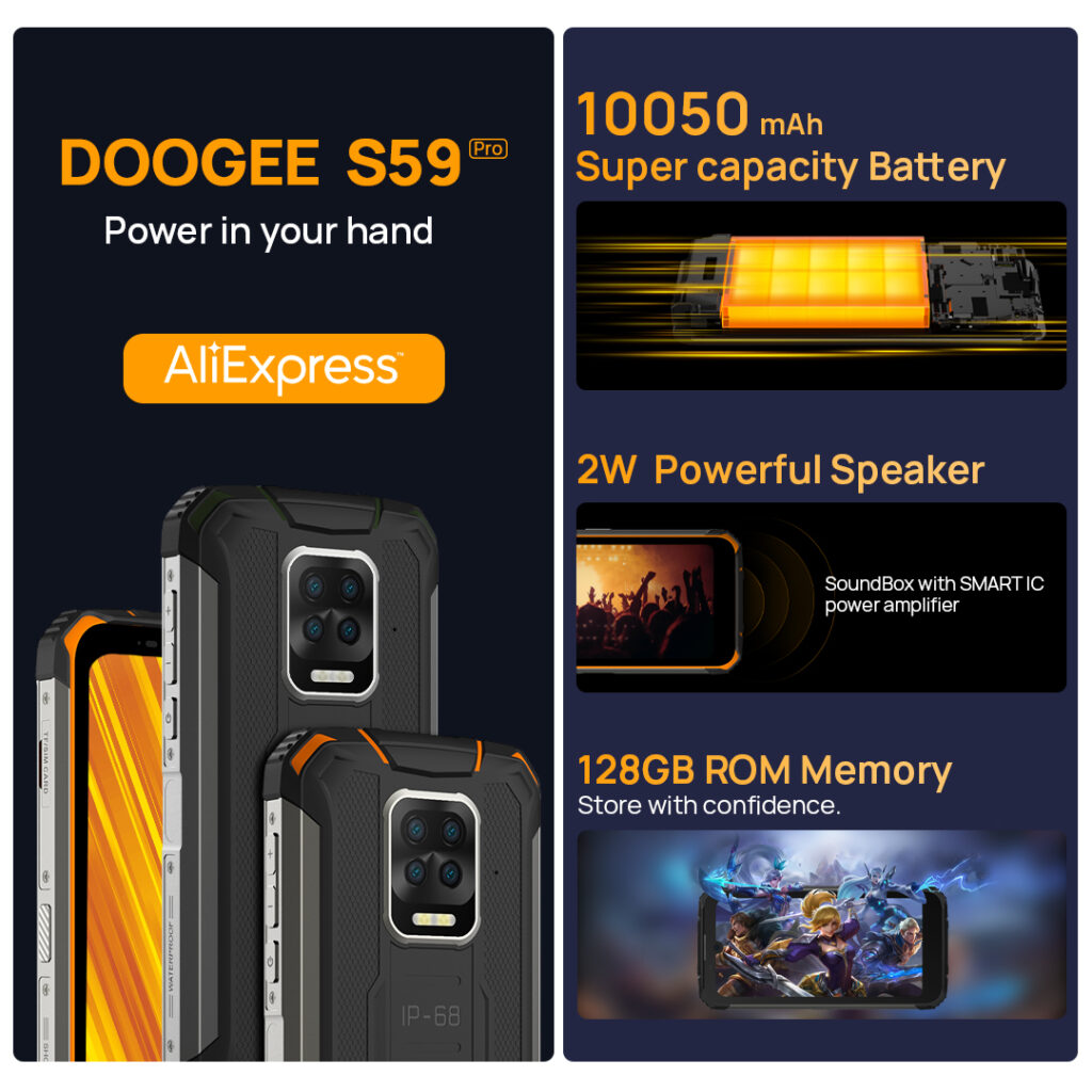 Doogee S59 Pro con batería de 10050 mAh en preventa por $ 199, ingrese al sorteo para ganarlo gratis