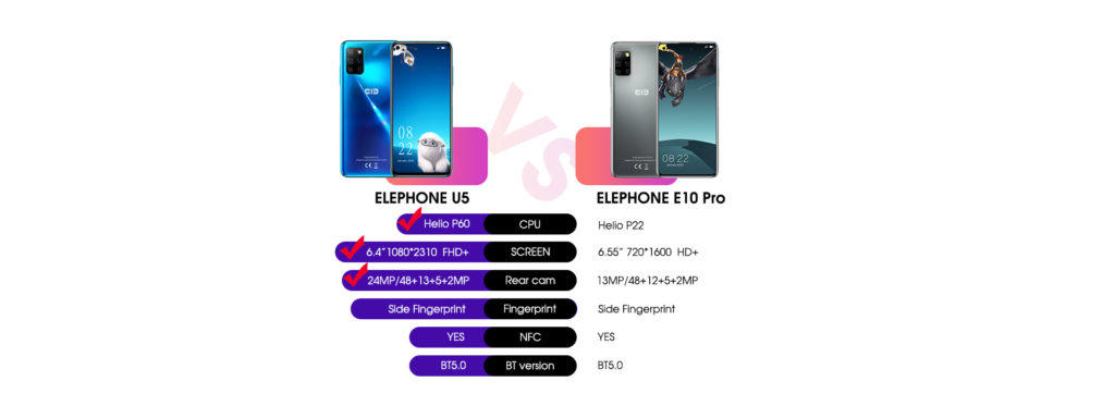 elephone e10 pro vs elephone u5 