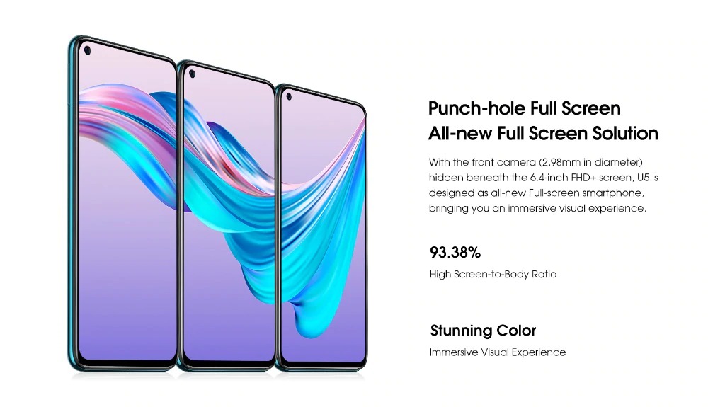 Elephone U5 lanzado con pantalla de 6.4 pulgadas, cámara trasera cuádruple de 48MP y SoC Helio P60 por $ 159.99