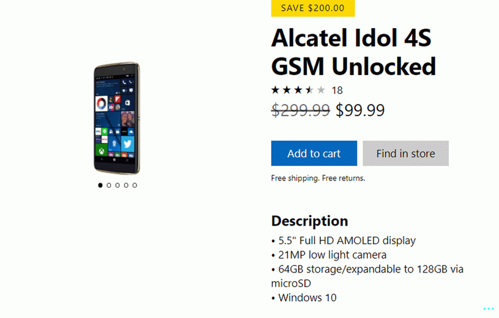 Alcatel Idol 4s Windows