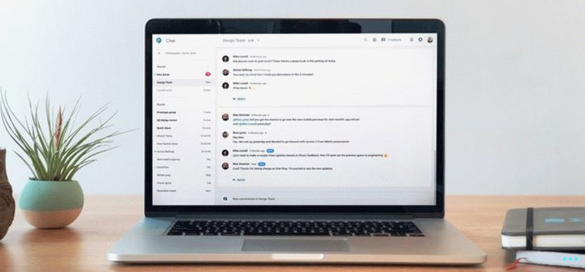Google Hangouts Chat ejecutándose en una computadora portátil